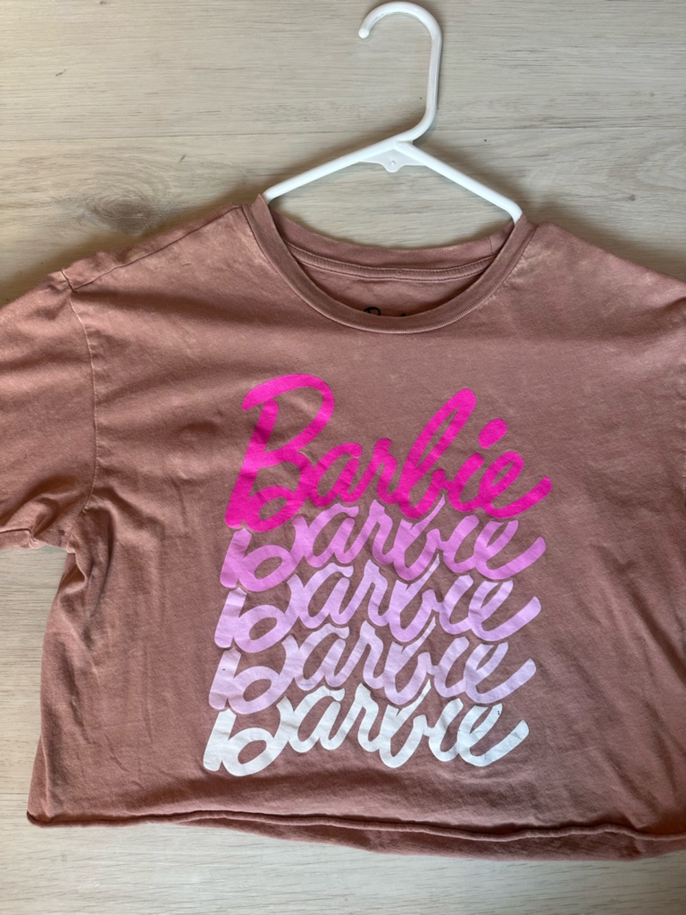 Barbie Pink Ombre Script Logo Kids Top